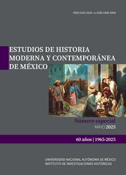 Portada del número especial (mayo 2025) de Estudios de Historia Moderna y Contemporánea de México